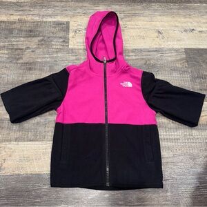 The North Face Fleece Jacket hoodie Girls Size Small 7-8 Black Pink